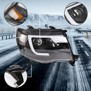 DURAFORCE Halogen Headlights Fit For Toyota Tacoma 2005-2011 LED Tube Black Clear Lens