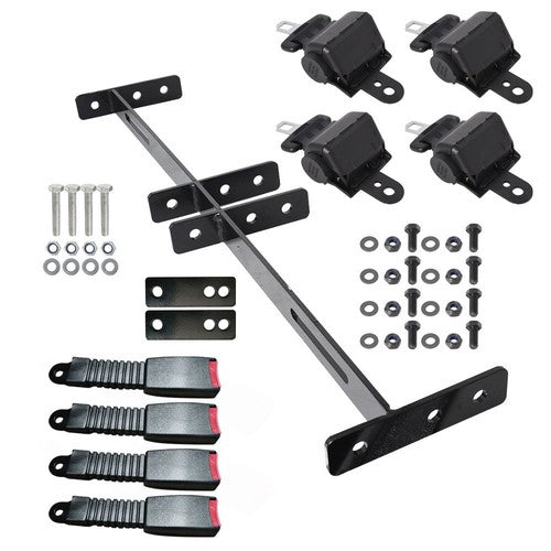 DURAFORCE New 4 Retractable Seat Belts and Bracket Kit For EZGO Yamaha Club Car Golf Cart