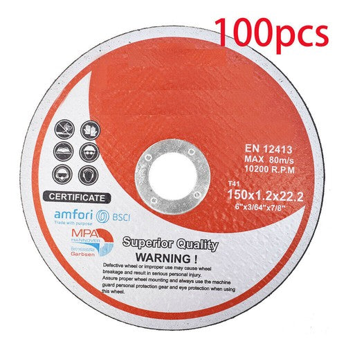 DURAFORCE Pack 100 6"x.045"x7/8" Cut-off Wheel - Metal & Stainless Steel Cutting Discs