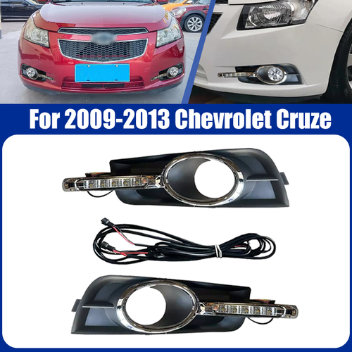 DURAFORCE Pair Fog Light Driving Lamp Turn Signal LED DRL Fit Chevrolet Cruze 2009-2013