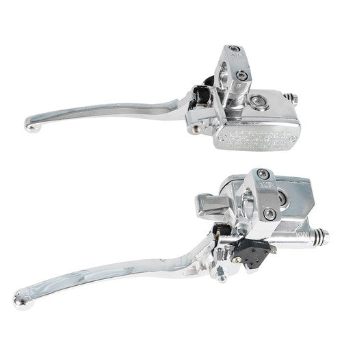 DURAFORCE 1" HANDLEBAR HYDRAULIC BRAKE & CLUTCH MASTER CYLINDER L&R CHROME