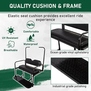 DURAFORCE For 1995-up EZGO TXT Rear Back Seat Kit with Fold Down Pad Black Cushions