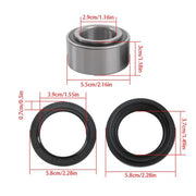 DURAFORCE Front Wheel Hub Bearings Seal Kit Fit For Arctic Cat 375 400 500 600 Bearcat 454