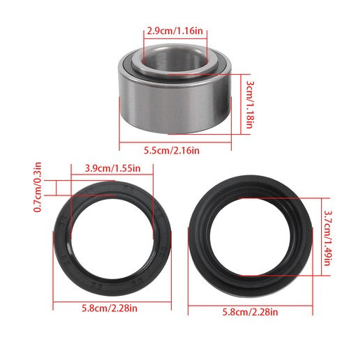 DURAFORCE Front Wheel Hub Bearings Seal Kit Fit For Arctic Cat 375 400 500 600 Bearcat 454