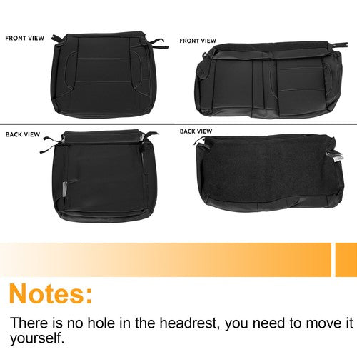DURAFORCE For 14-2018 Chevy Silverado LT DOUBLE Cab Full Set Seat Cover Black Replacement