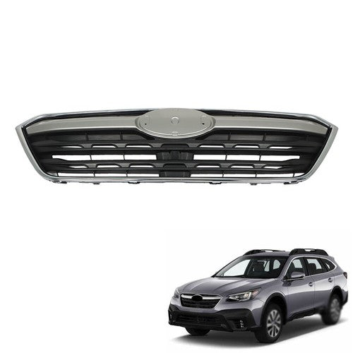 DURAFORCE Front Bumper Upper Grille ABS Plastic Chrome Black For Subaru Outback 2020-2022