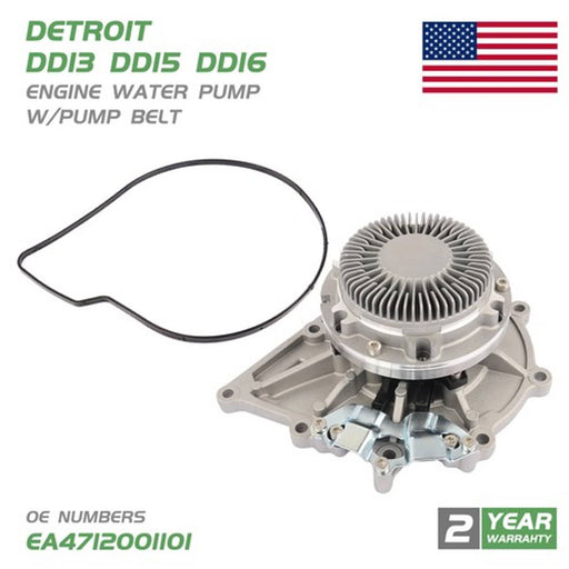 DURAFORCE For Detroit DD16 DD15 DD13 Engine Water Pump w/Pump Belt EA4722001601 4712001101