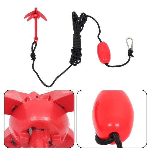 DURAFORCE For PWC Canoe Jet Ski 2× New Marine Kayak Folding Anchor Kit 1.5Lb Red