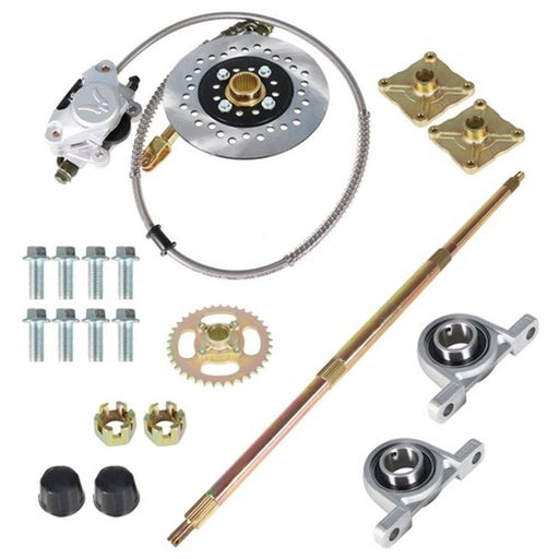 DURAFORCE Go Kart ATV Live Rear Axle Kit + Brake Assembly +Sprocket Hub Drift Trike 32"