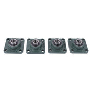 DURAFORCE 4Pcs UCP204-12 Cast Iron Pillow Block Flange Bearings - 3/4" hole with seat