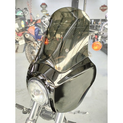 DURAFORCE Front Headlight Fairing 15'' Windshield For Harley Dyna Wide Super Glide T-Sport