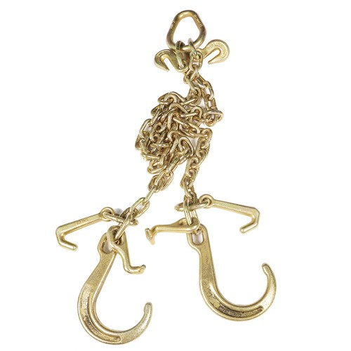 DURAFORCE V-Chain Bridle w/8"Medium J Hooks,T- Hook&J-Hook w/ Grab Hooks 5/16''x3' G70