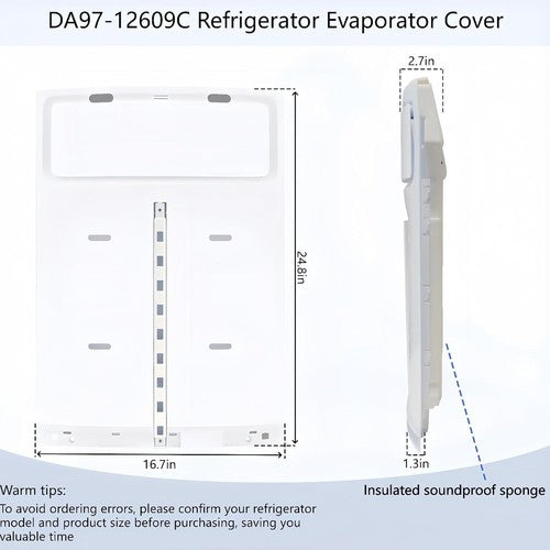 DURAFORCE DA97-12609C Refrigerator Evaporator Fan Motor Cover For Samsung DA97-12609A