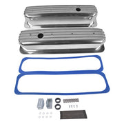 DURAFORCE Finned Aluminum Tall Valve Covers w/ Center Bolt for Chevy SBC 5.0L-5.7L 350 450
