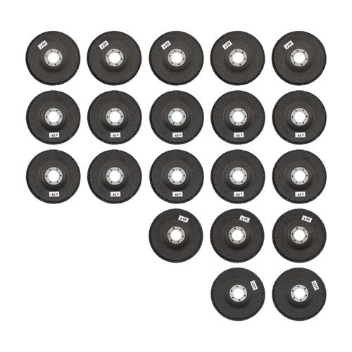 DURAFORCE 20 PCS T29 Flap Discs 4.5" x 7/8" 40/60/80/120 Grit Angle Grinder Sanding Disc