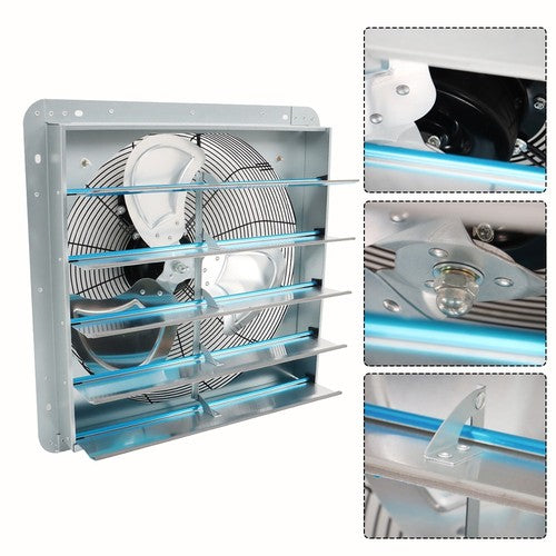 DURAFORCE Shutter Exhaust Fan Aluminum High Speed Wall Mounted Greenhouse Garage USA 20''
