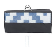 DURAFORCE 9x12ft Waterproof Outdoor Rug Outdoor Plastic Straw Rug Carpet Blue & White