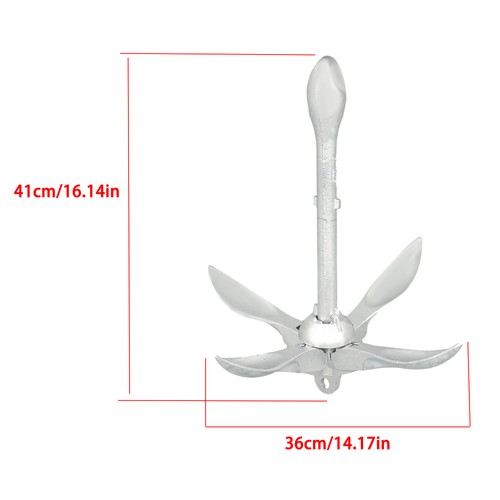 DURAFORCE 1-Pcs White 7.05lb Marine Kayak Anchor Kit Folding Grapnel Boat Anchor with Claw