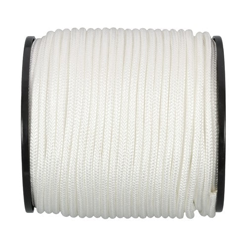 DURAFORCE 1/4 Inch 250ft White Nylon Solid Braid Rope Abrasion Resistance High UV