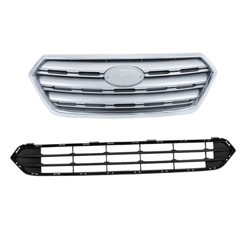 DURAFORCE Plastic Front Upper & Lower Grilles 2 Pcs Fit For Subaru Outback 2015-2017