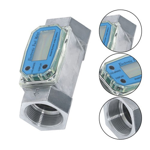 DURAFORCE 1.5inch 10.5-74 GPM Digital Turbine Flow Meter For Liquid Flow Meter