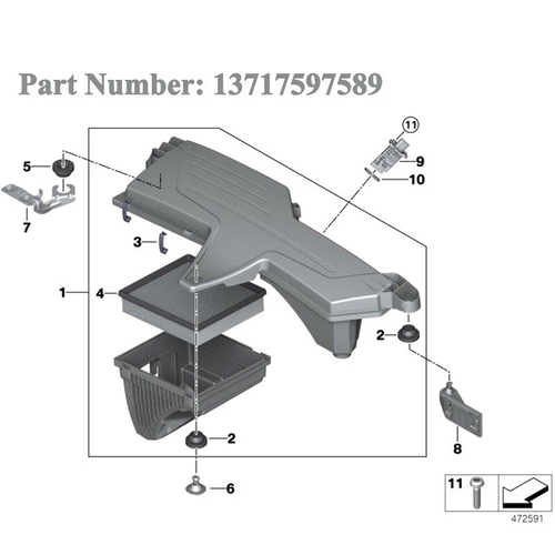 DURAFORCE 13717597589 FOR BMW 228i 320i 328i 428i Air Cleaner Intake Filter Box Housing