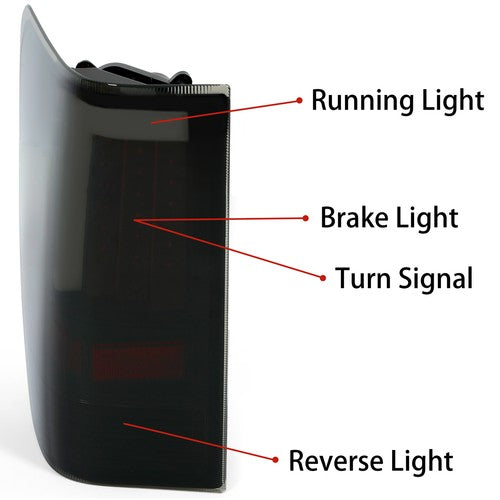 DURAFORCE Smoked Tail Light Assembly LED Brake Lamp For 2004-2015 Nissan Titan pickup