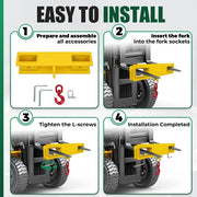 DURAFORCE 6600lbs Forklift Lifting Hoist Swivel Hook Mobile Crane Attachment w/L-Screws