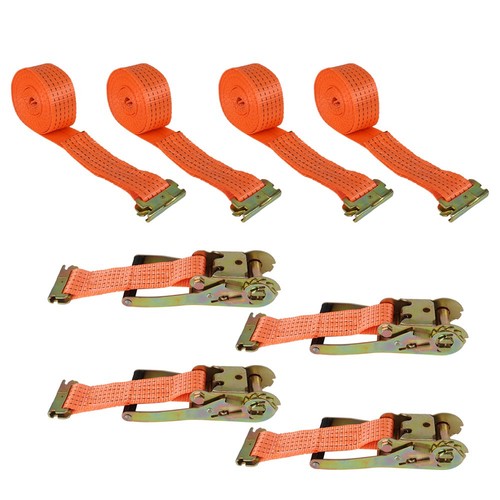 DURAFORCE 4PCS 15' E Track Ratchet Tie Down Strap Truck Trailer Enclosed Cargo Van Straps