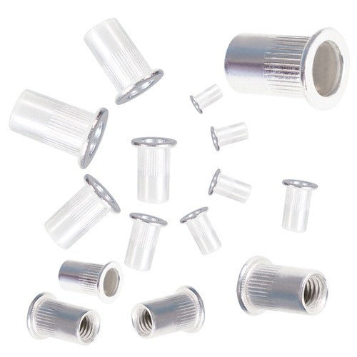DURAFORCE Metric M3-M8 + SAE 6-32-1/4-20 Aluminum Rivet Nut Rivnut Nutsert Kit 300Pcs