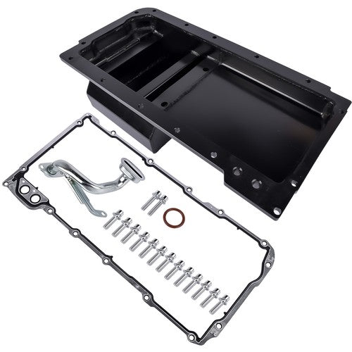 DURAFORCE New Black Front Sump Oil Pan Kit Aluminum for GM LS LS1 LS2 LS3 LS6 Engine 81004