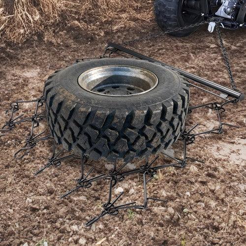 Steel Drag Harrow 4X4FT Heavy Duty Chain for ATV UTV Tractor Leveling Grading