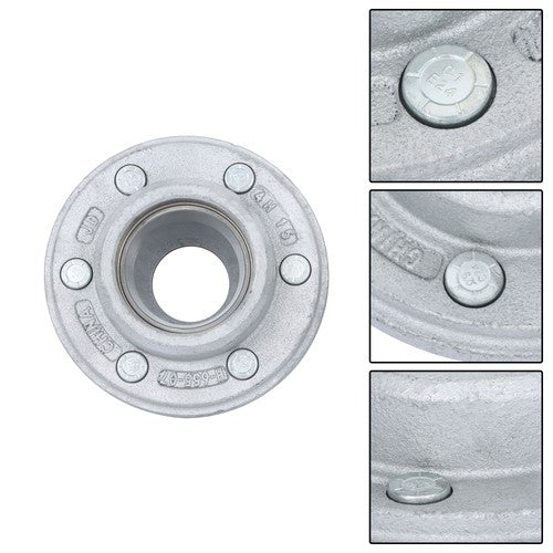 DURAFORCE For 5200-6000lbs Spindle w/ Bearings 2 Sets 6 on 5.5" Galvanized Trailer Hub Kit