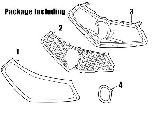 DURAFORCE Front Bumper Chrome Grille Grill Assembly for 2018-2020 for Acura TLX
