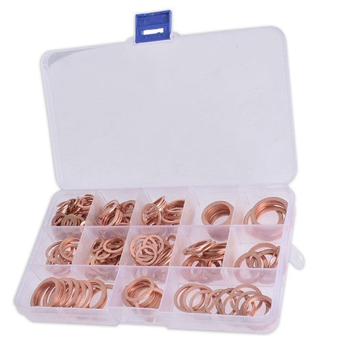 DURAFORCE Assorted Solid Copper Crush Washers Seal Flat Ring Hydraulic Fittings Set 280pcs