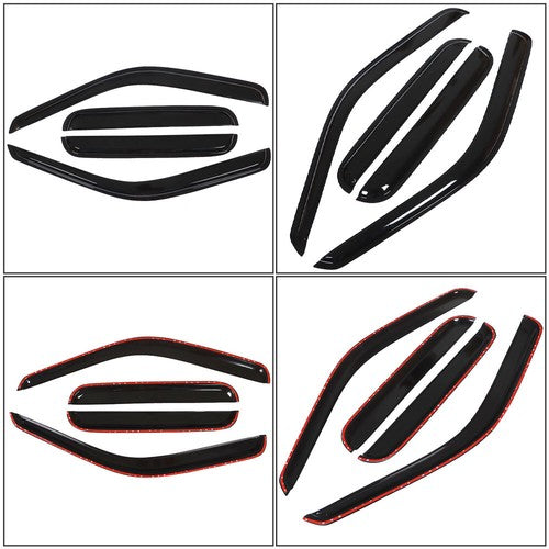 DURAFORCE Window Visors Rain Guards For Ford F250 F350 F450 F550 99-16 Super Duty Crew Cab