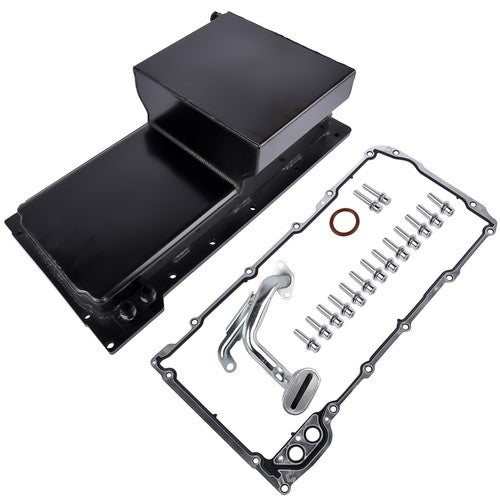 DURAFORCE New Black Front Sump Oil Pan Kit Aluminum for GM LS LS1 LS2 LS3 LS6 Engine 81004