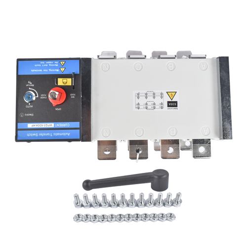 DURAFORCE Industrial Automatic Transfer Switch 4P 630A 110V or 220V Plastic Copper Steel