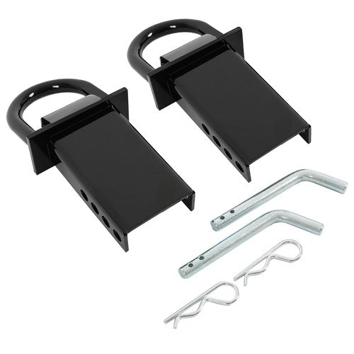DURAFORCE Black 2Pk Adjustable Trailer Stake Pocket D-Ring Heavy Duty Load Limit 5400lbs