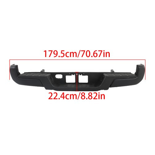 DURAFORCE For Toyota Tacoma 2016-2023 Powdercoated Black Rear Step Bumper W/o Sensor Holes