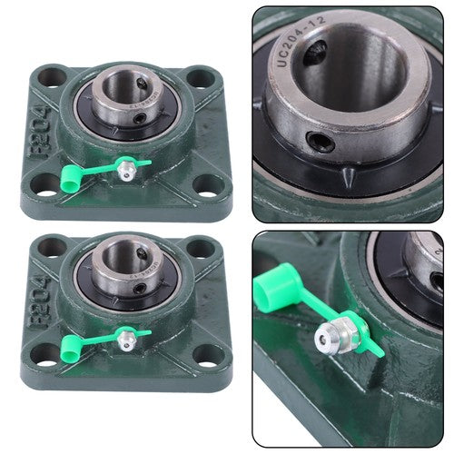 DURAFORCE 4Pcs UCP204-12 Cast Iron Pillow Block Flange Bearings - 3/4" hole with seat