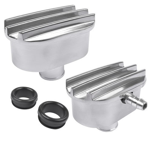 DURAFORCE Push-in Breather &PCV Combo Kit 1-1/4" Valve Cover Hole Polished Aluminum Finned