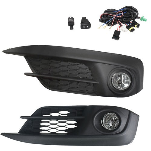DURAFORCE For 2016-2018 Honda Civic 2/4DR Front Bumper Smoked Fog Lights Assembly + Bulbs