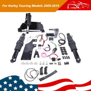 DURAFORCE Rear Air Ride Suspension Set w/ Stand for Harley Touring Electra Glide 2009-2016