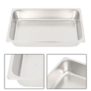DURAFORCE Restaurant Steam Table Pans 2 Pack Full Size 4 Inch Deep Thickened with Lid