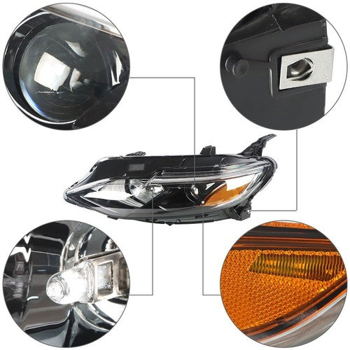 DURAFORCE Fit For Chevy Malibu 2019-2020 Headlight Assembly Set Left Driver Side LH Clear