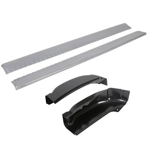 Inner And Outer Rocker Panels With Cab Corners For 99-07 Chevy Silverado 4dr Ext Cab