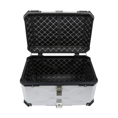 DURAFORCE 65L Top Case Tail Box Waterproof Luggage Scooter Trunk Storage Silver Motorcycle