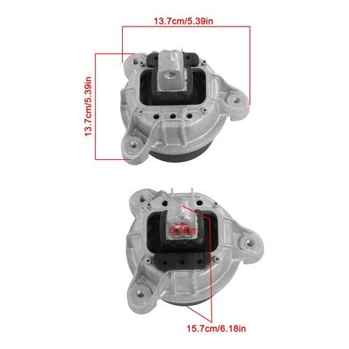 DURAFORCE 2PC Engine Motor Mount Set For BMW 528i 535i 640i 740i 740Li 2012-2016 AWD 3.0L