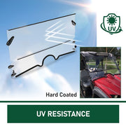 DURAFORCE For Yamaha Rhino 450, 660, 700, 2004-2013 Clear Folding Windshield Full 0.177"